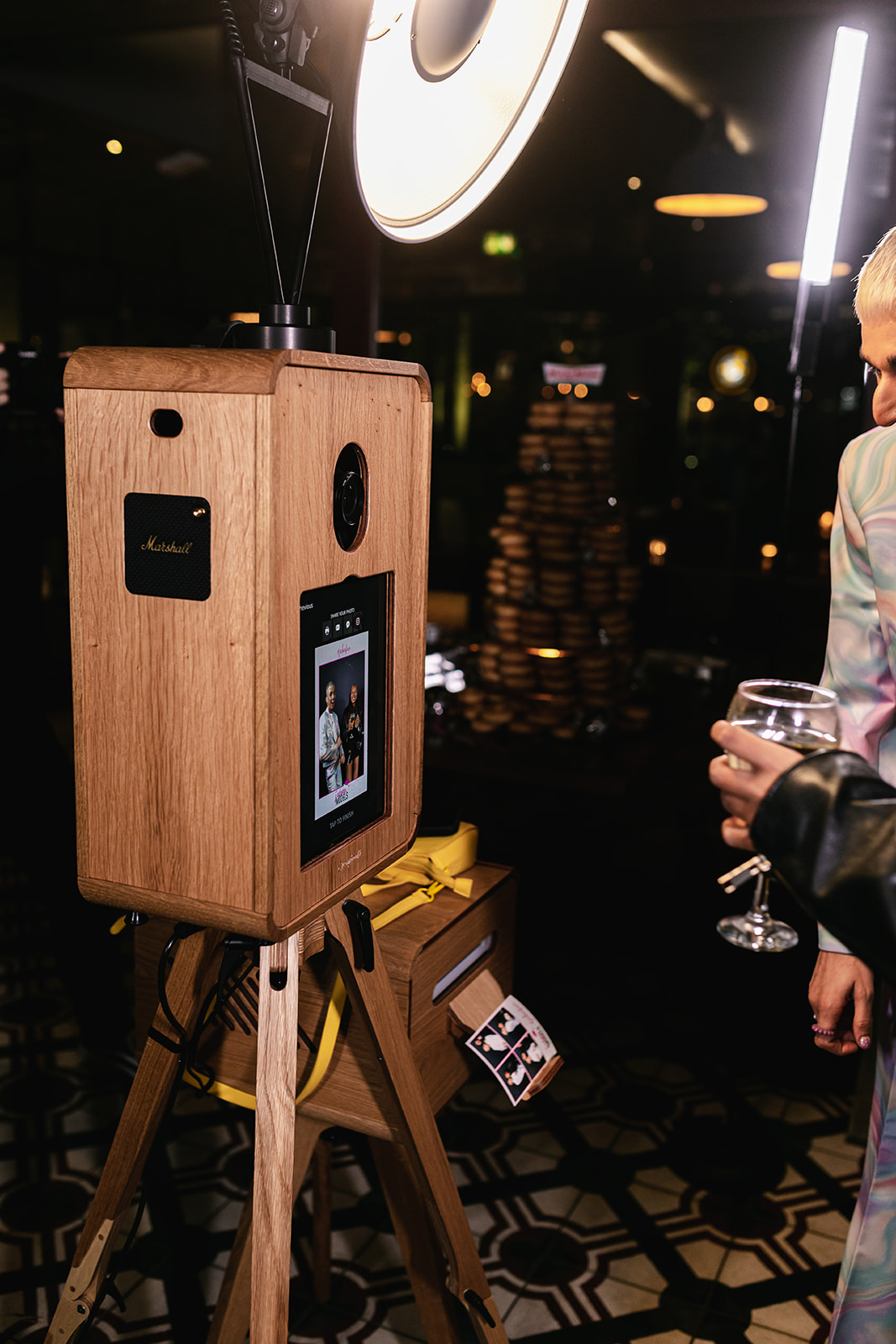Sleek modern photo booth setup in Austin