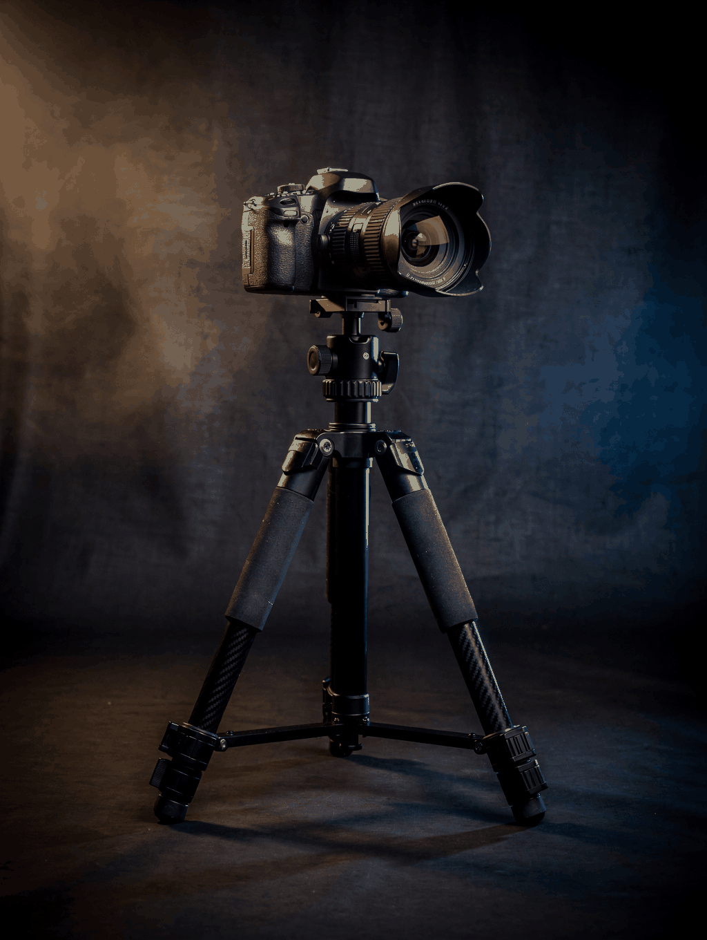 Professional portrait studio booth with studio lighting